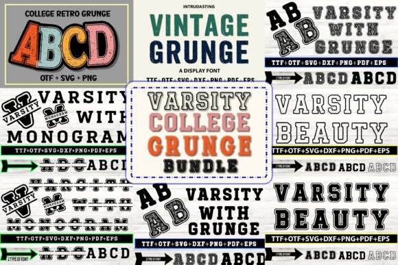 Varsity College Grunge Bundle Font